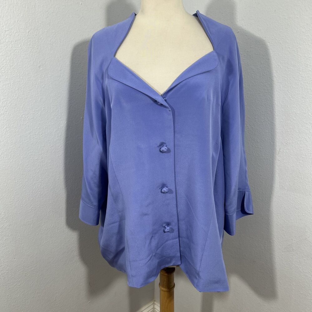 Silky Lavender Button-Front Women's Blouse